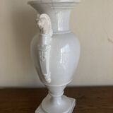 XXL white lion head neo-classical amphora vase from the Empire Consulate.