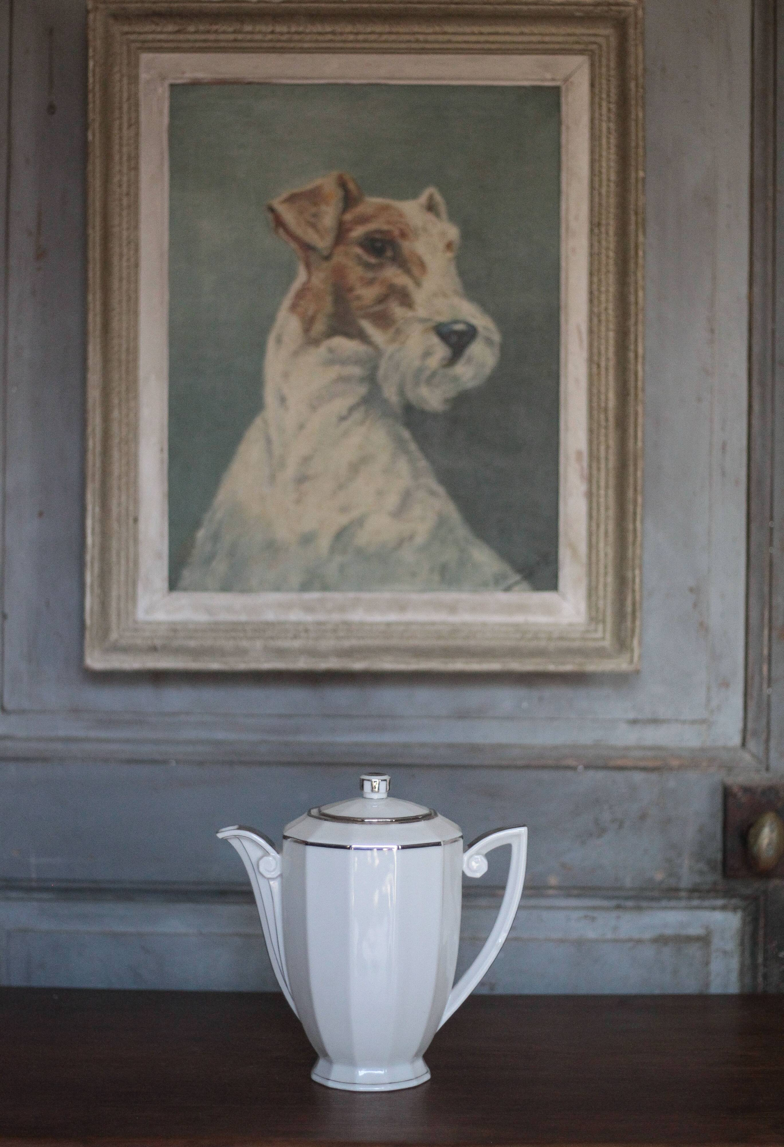 Art Deco porcelain teapot, porcelain coffee pot, kitchen