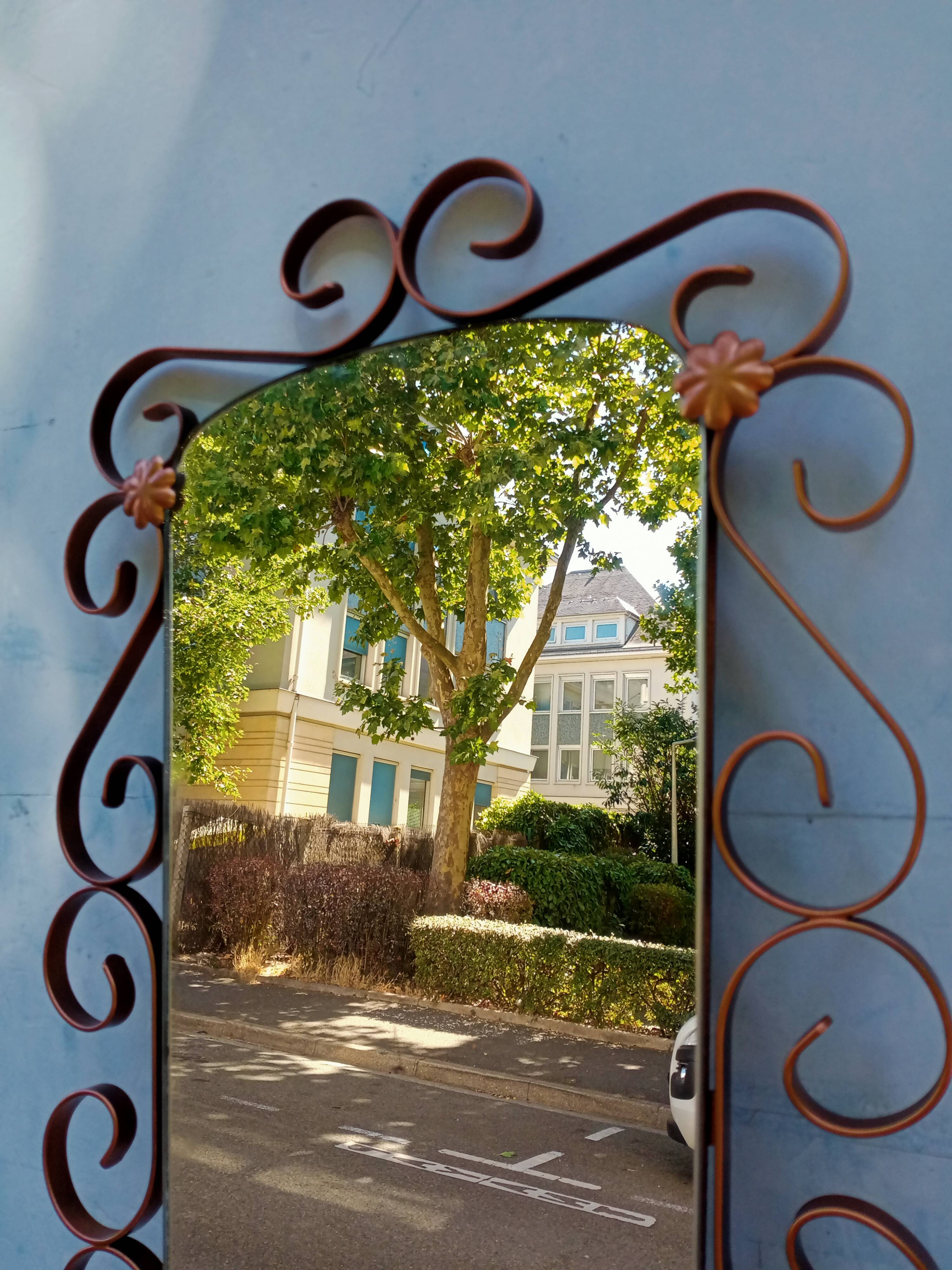 Wrought iron mirror 1960 117x46cm
