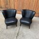 Mid-Century Sky Black Chairs, 1950s, Set of 2