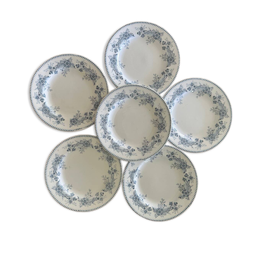 6 flat plates made of earthenware