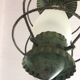 Lantern hanging lamp vintage green effect of gray painted metal