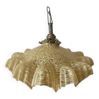 old art deco draped pendant lamp speckled opaline