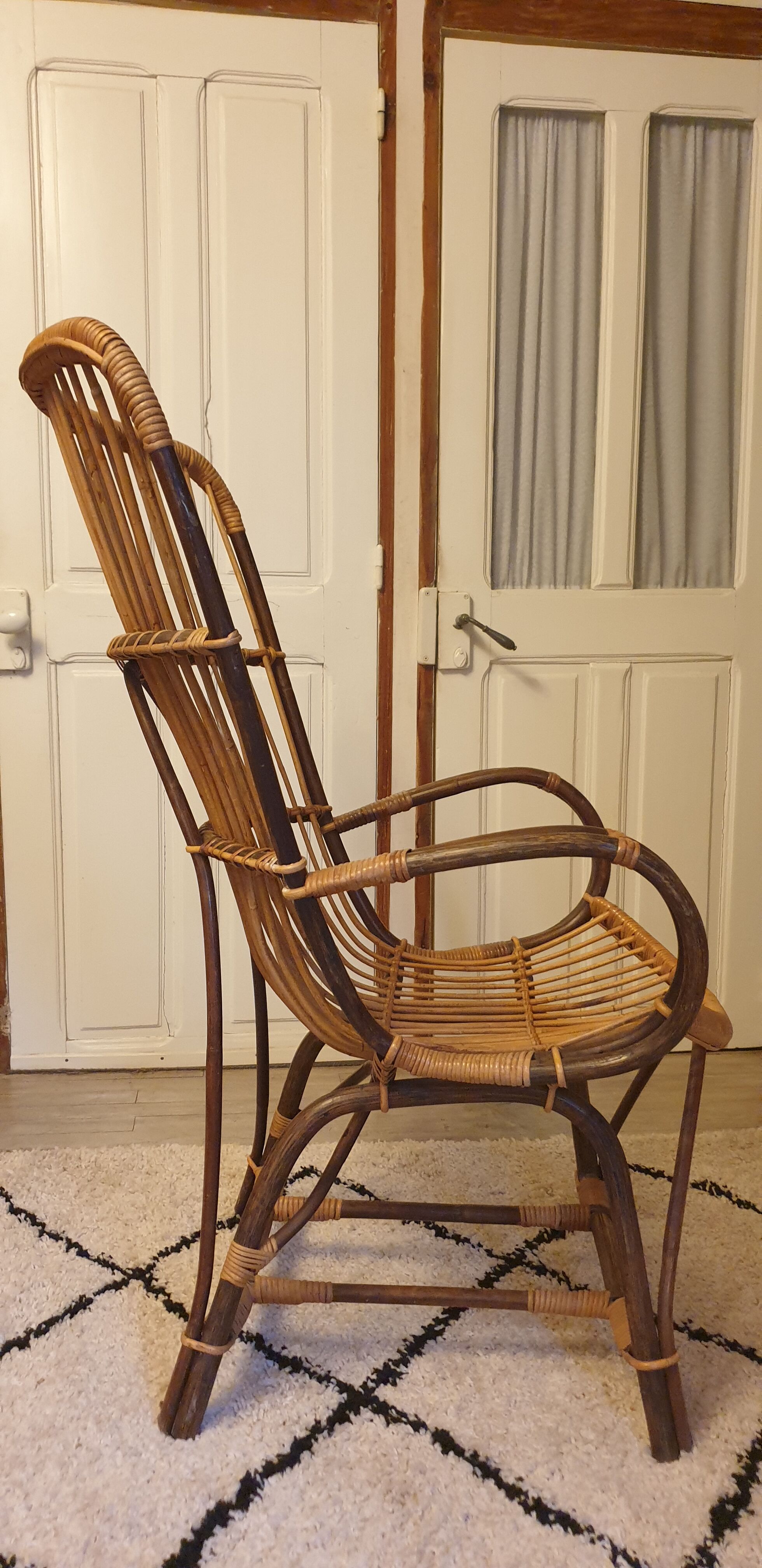 Pair of rattan armchairs