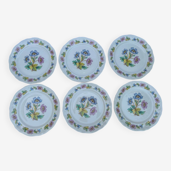 Set of 6 Moulins des Loups flat plates