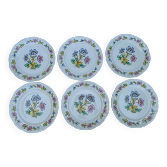 Set of 6 Moulins des Loups flat plates