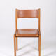 Chaises marron en cuir et bois, 1970s