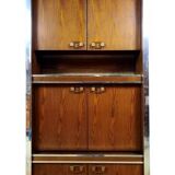 Scandinavian furniture in two modules in stained ash and chromed metal circa 1960