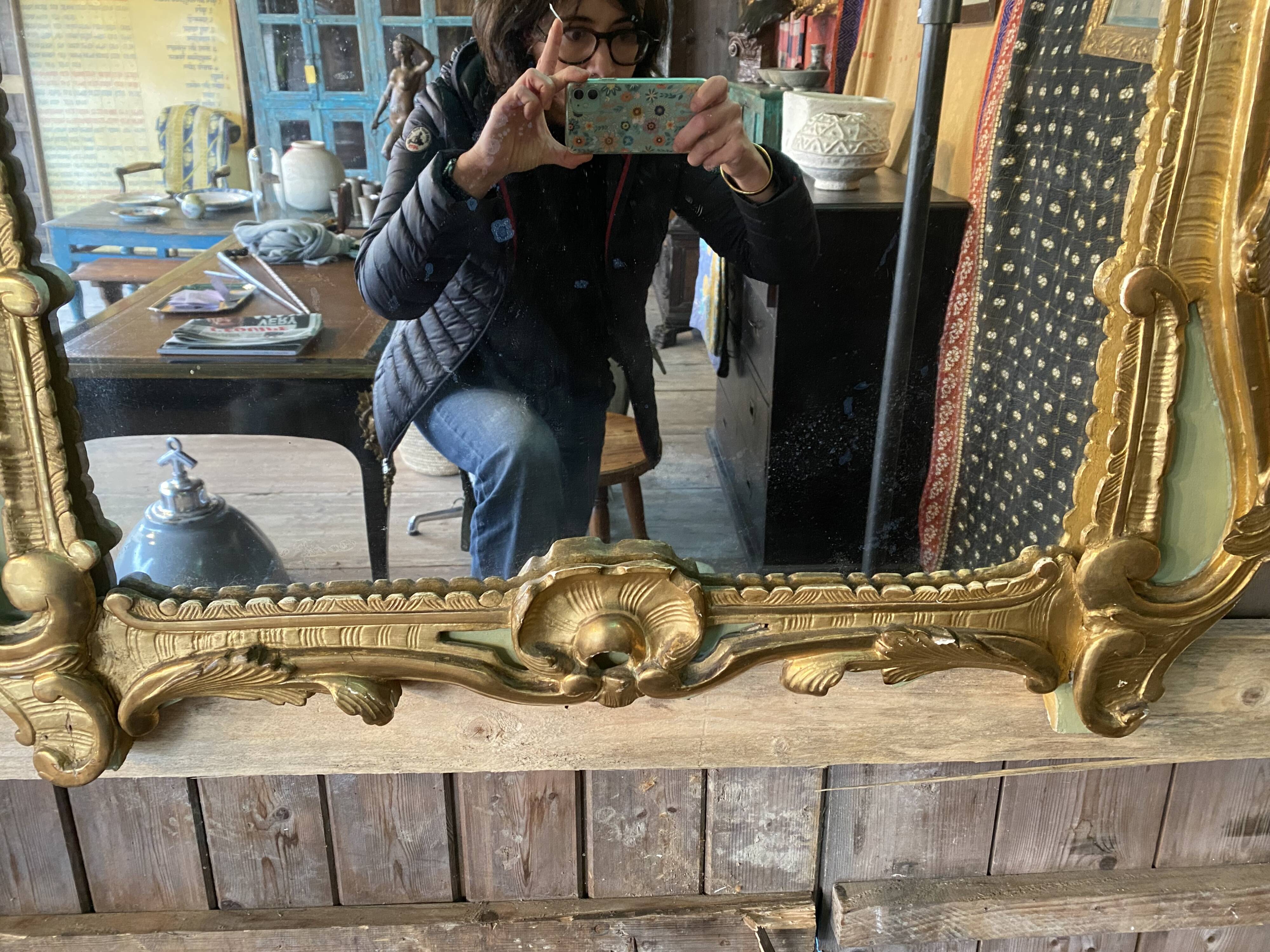Provencal mirror in gilded wood, Louis XV period