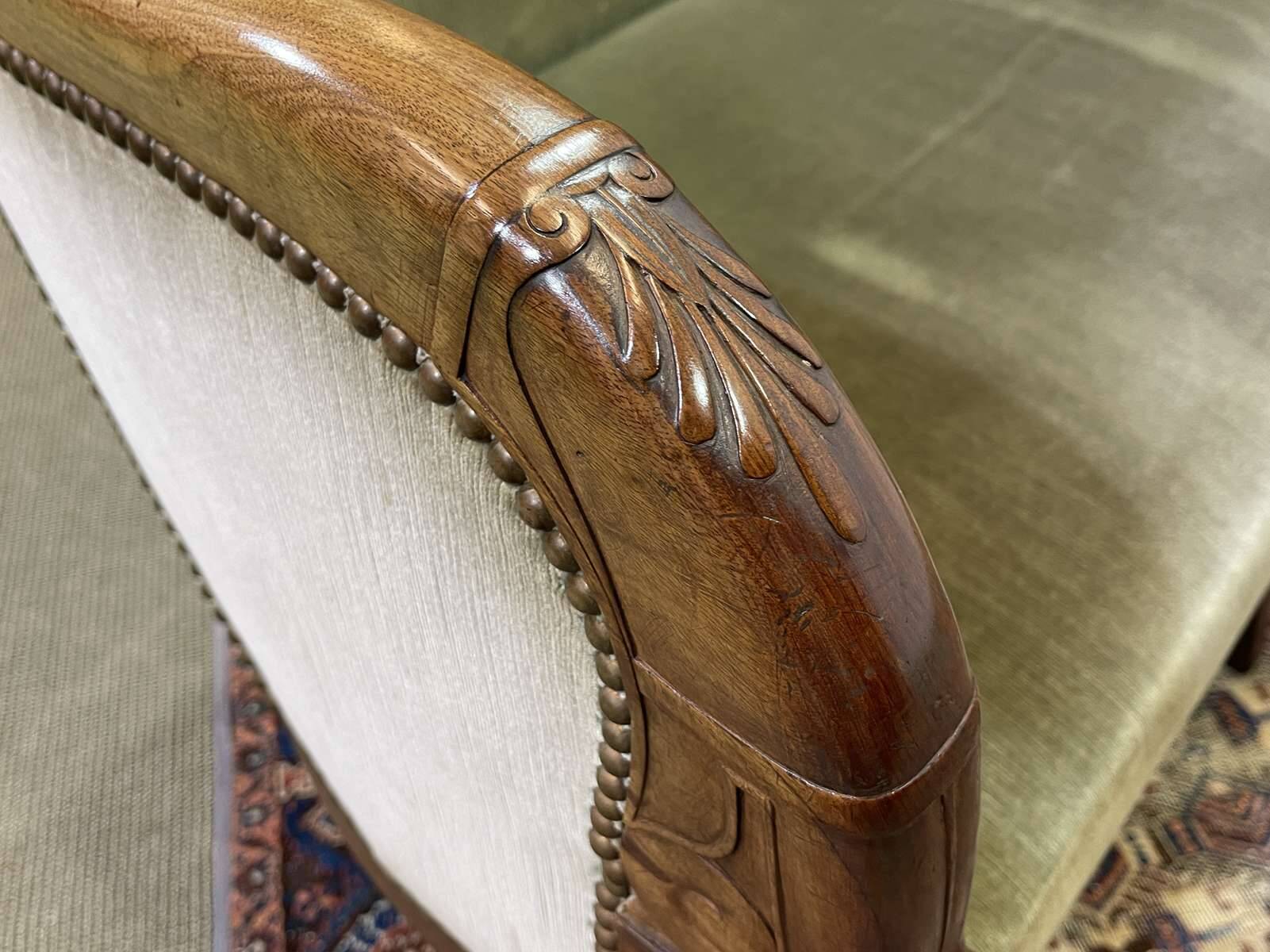 19th century Empire mahogany bench