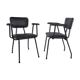 Fauteuils en skaï noir 1950