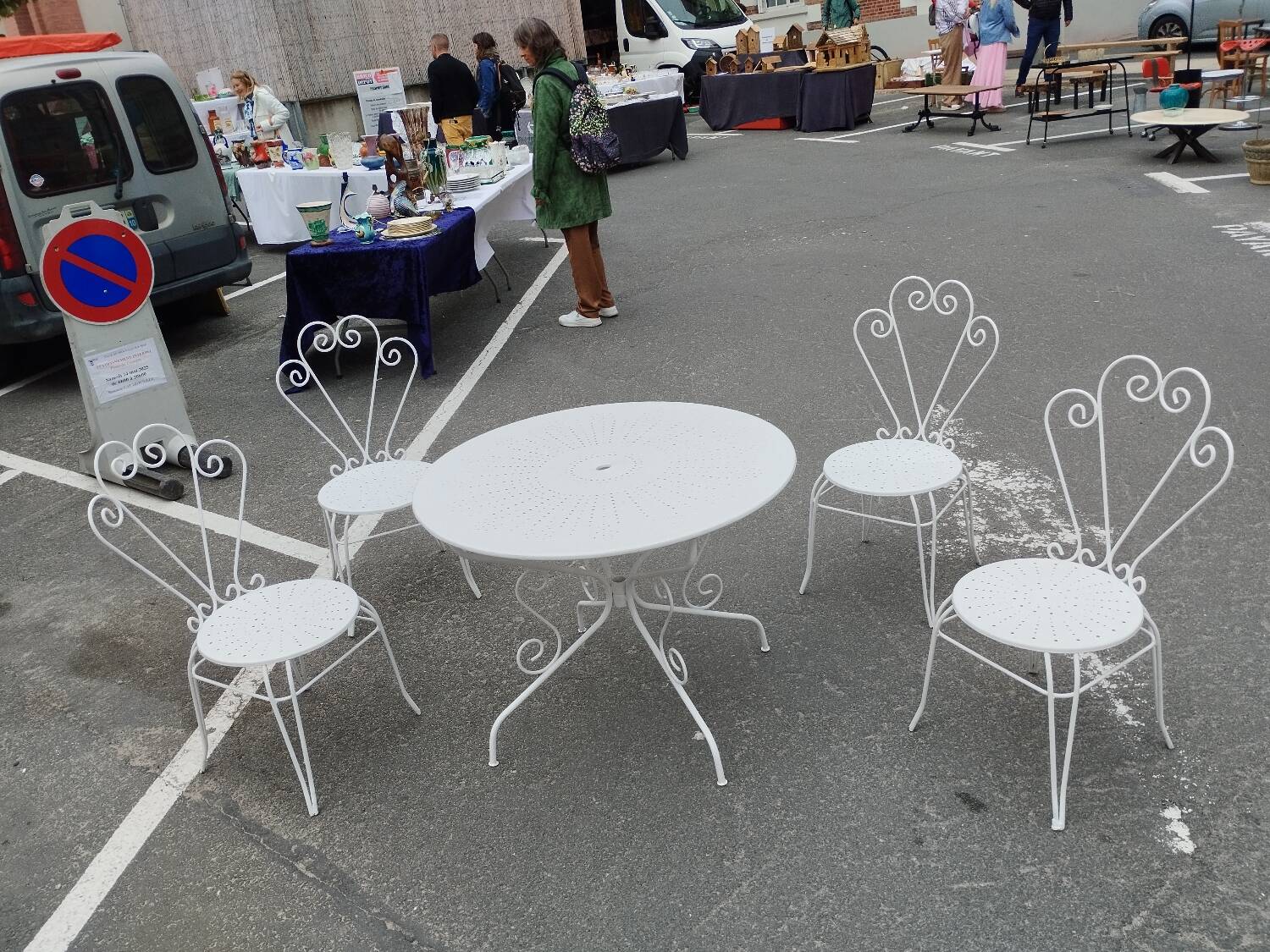 Antique garden furniture in vintage iron