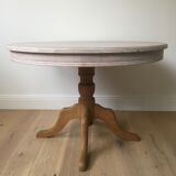 Table ronde en chêne massif extensible