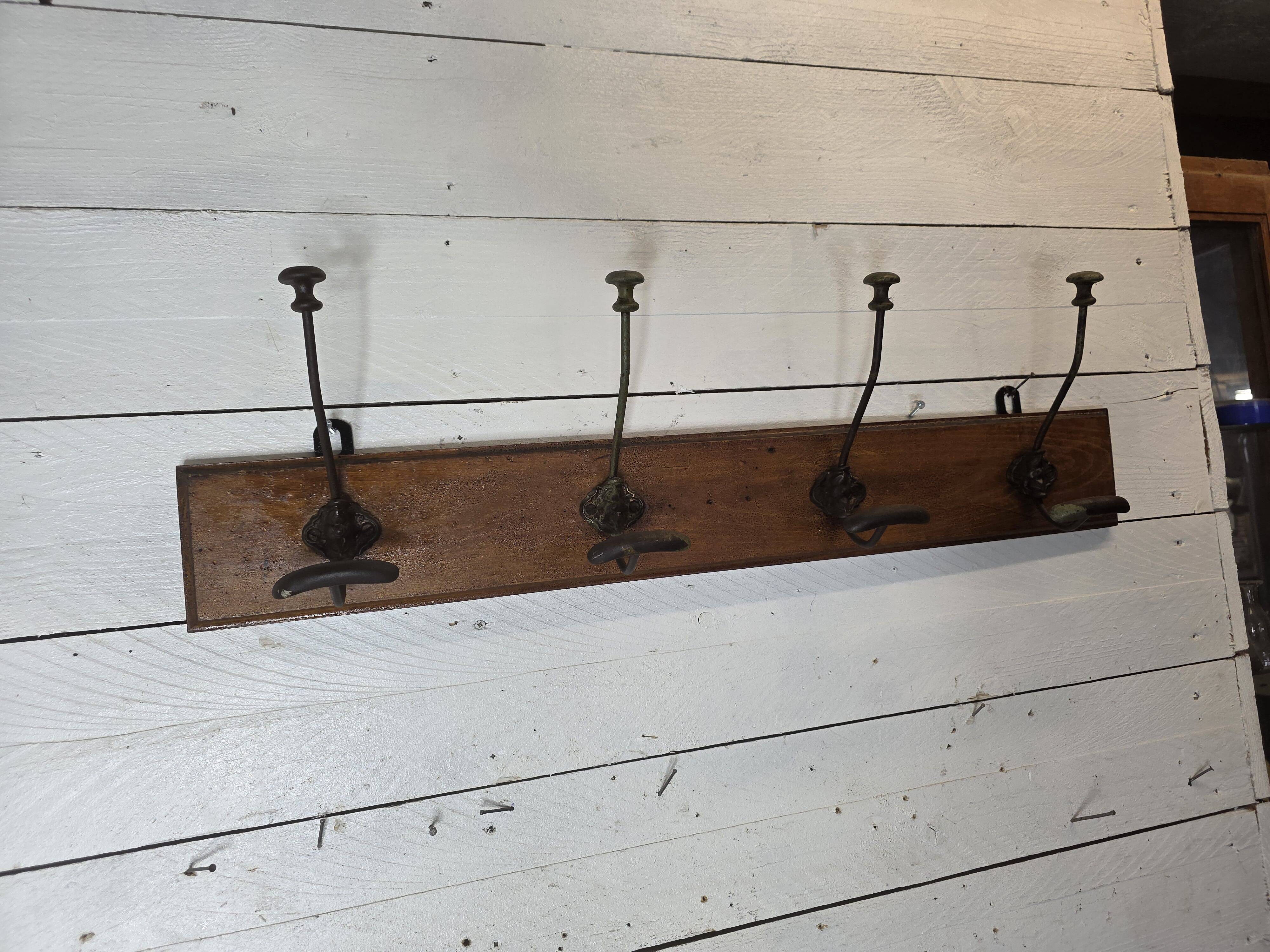 Old coat rack with 4 hooks