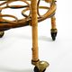 Italian Mid Century bar and serving trolley made of bamboo with wheels
