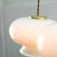 Mid-Century Italian Opaline Glass & Brass Pendant Lamp, set of 3