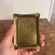 Antique Ashtray Catchall Art Nouveau Gilded Brass Flowers 20th Century