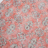 Floral red turkish runner rug, 324x90cm