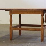 1960s mid-century brutalist Danish coffee table in oak attributed to Kjærnulf
