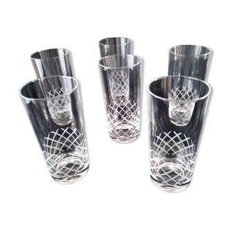 6 VMC glass cocktail, whisky, soda glasses