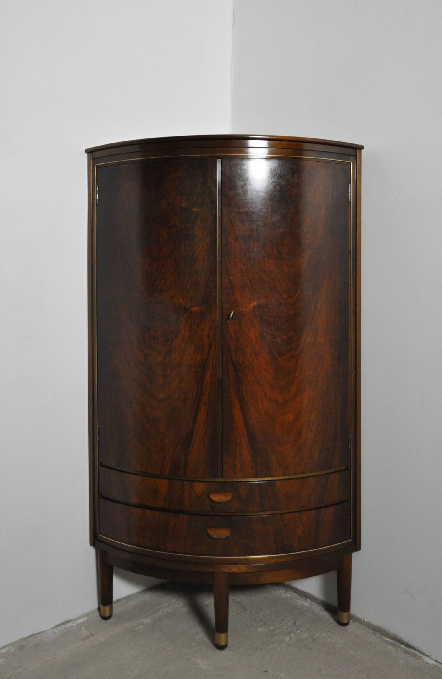 Danish Mid-Century Corner Cupboard in Mahogany, Denmark 1960s
