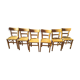Set of 6 wooden bistro chairs 50/60s