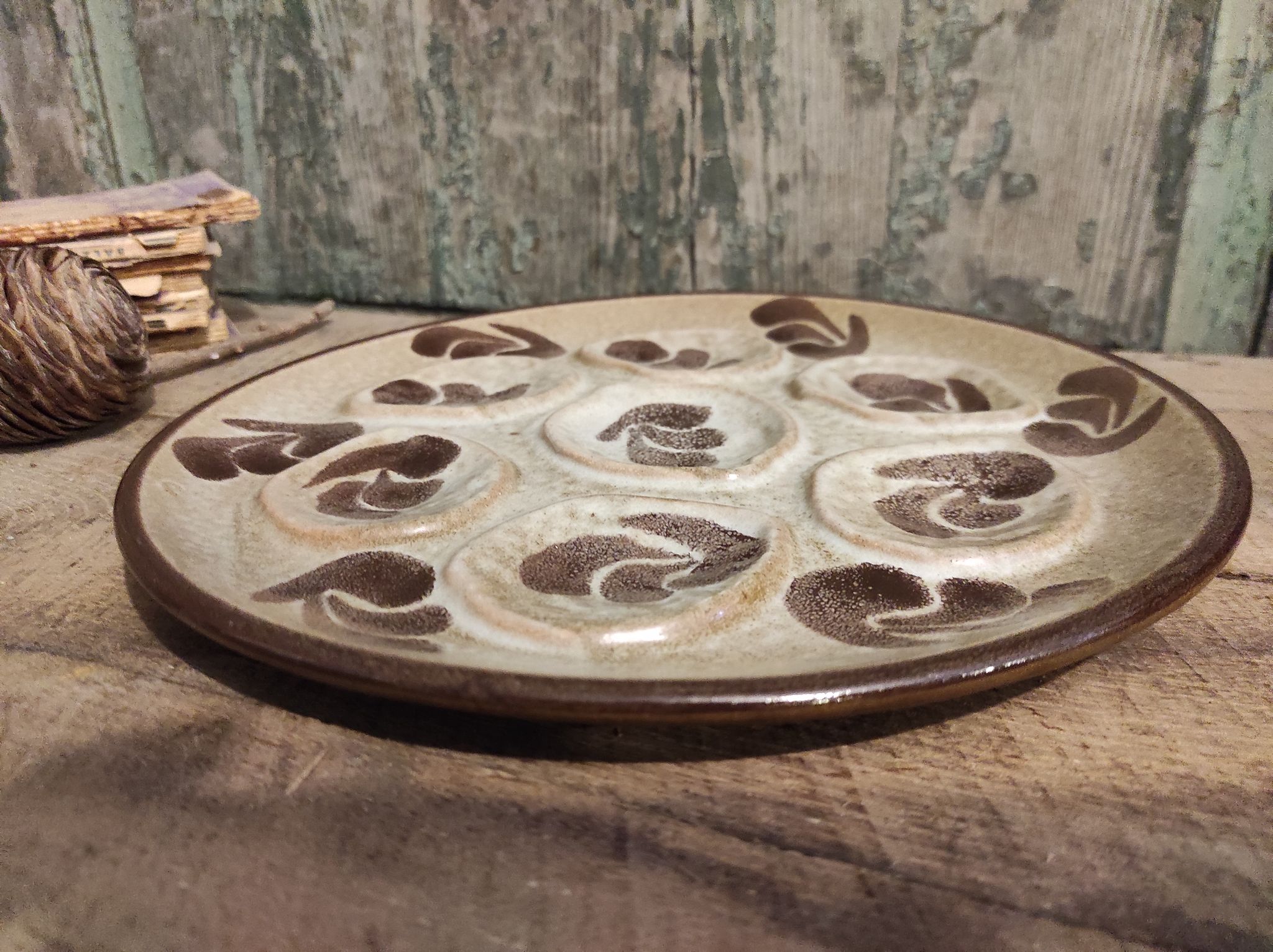 Assiette à huîtres vintage française de Pornic