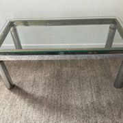 Vintage coffee table in brass and chrome metal from the 70s