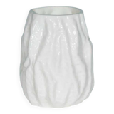 Vase Ingrid Glashütte, white milk pressed glass