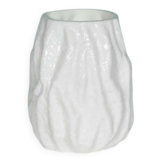 Vase Ingrid Glashütte, white milk pressed glass