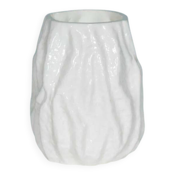 Vase Ingrid Glashütte, white milk pressed glass