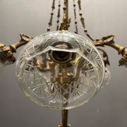 Italian Liberty Bronze Chandelier, 1940s