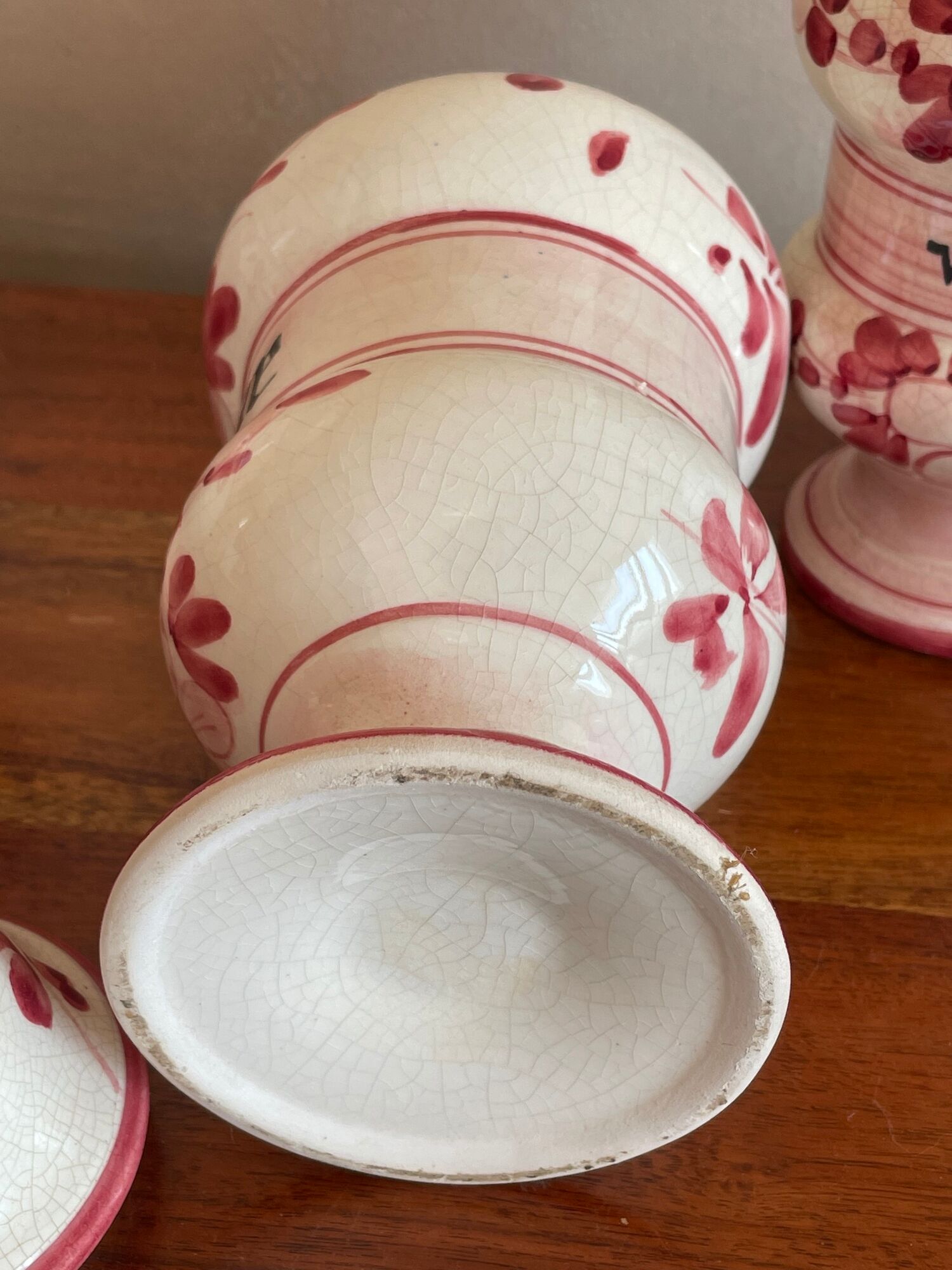 Trio of apothecary pots mint, verbena linden
