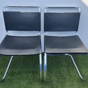Pair of MR 10 chairs with Mies Van der Rohe laces, Knoll International