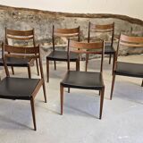 6 Scandinavian style teak chairs 1960