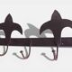 Antique French Provincial Wrought Iron Coat or Hat Rack with Fleur-de-Lis