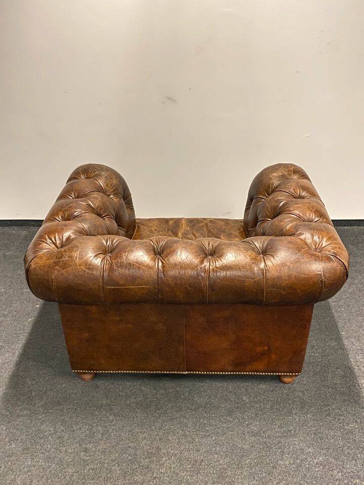 Handcrafted Brown leather Chesterfield Club Armchair