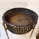 Vintage round tripod planter attributed to Jacques Adnet - 50s/60s