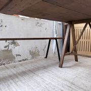 XXL trestle farm table 4m and its benches