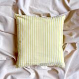 Cushion in yellow striped cotton sail ☐ 40 cm