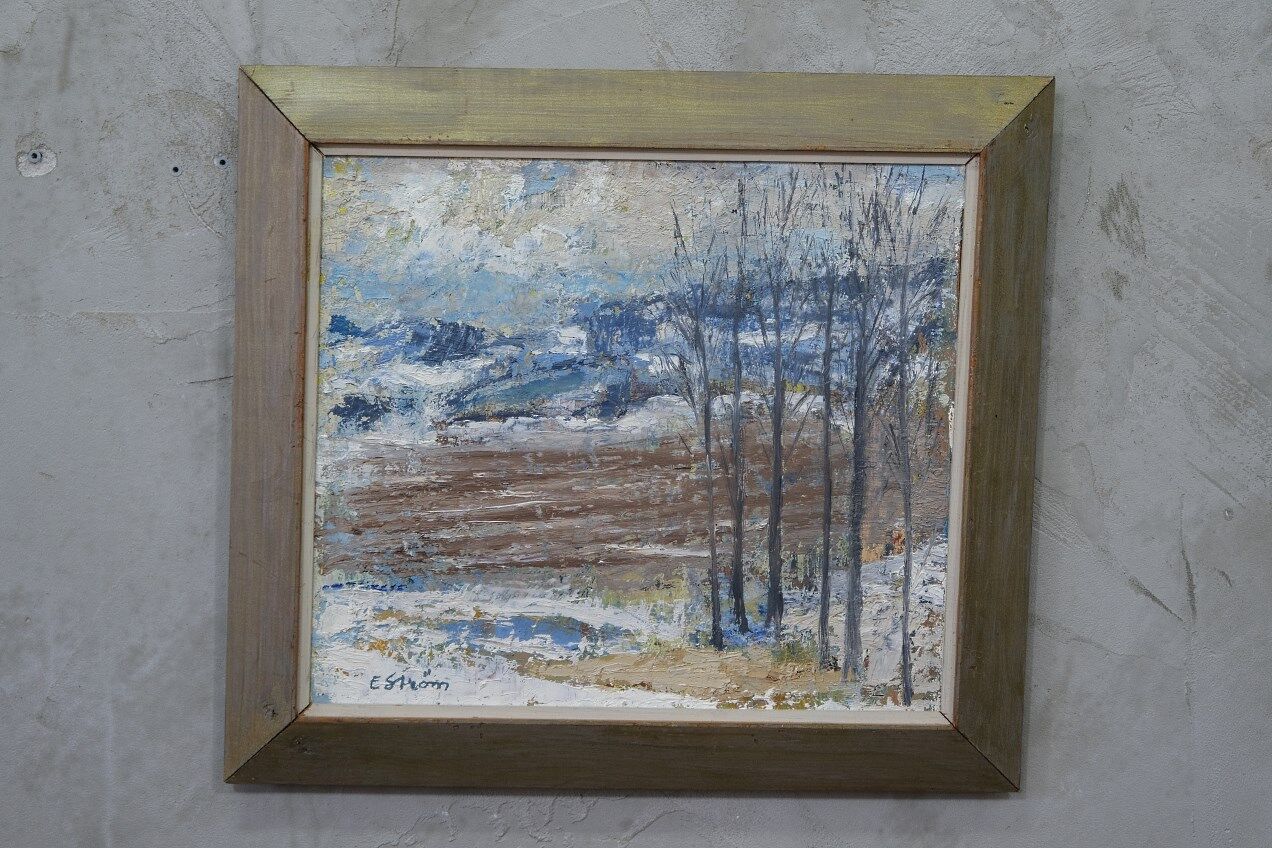 Erik Ström, Swedish painting, 1970s, Oil on panel, Framed
