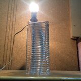 Vintage crystal lamp foot signed daum france - 70s