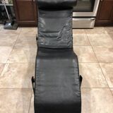 Chaise salon cassina lc4 le corbusier cuir rare cadre noir authentique