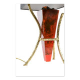 Pair of fractal resin and brass lamps by Henri Fernandez