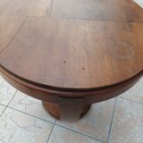 Art Deco pedestal table walnut side table