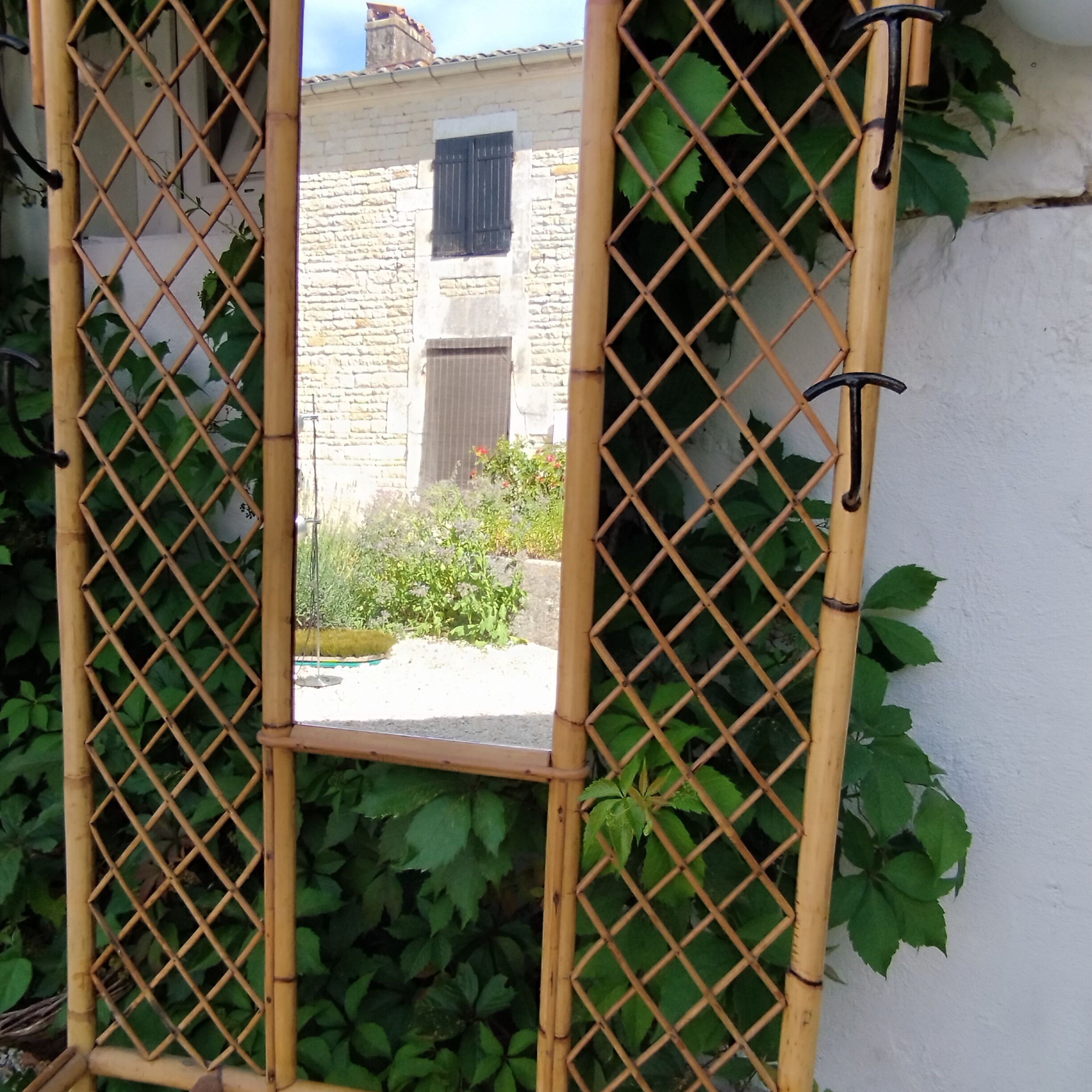 Vintage rattan wardrobe