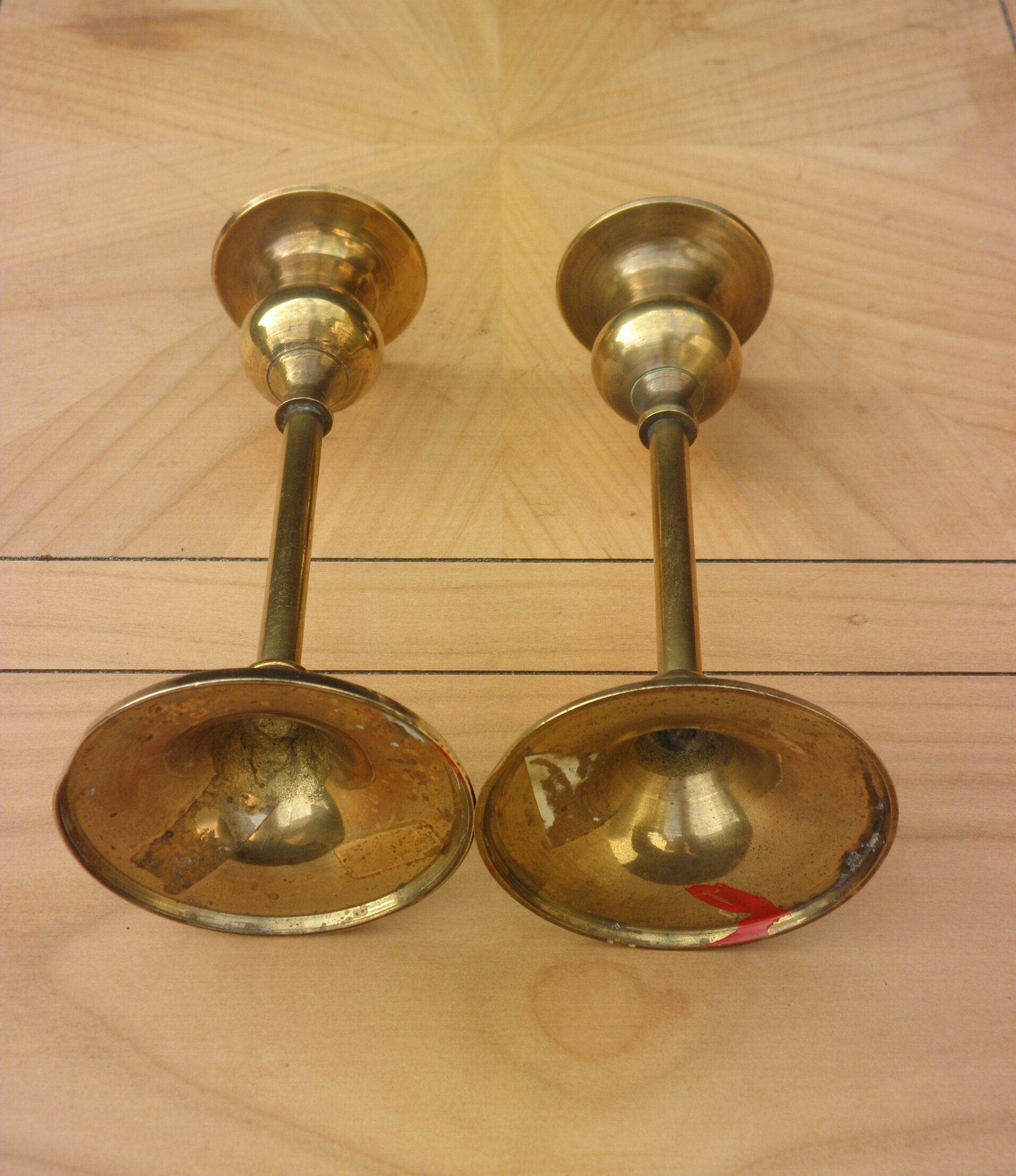 Pair of brass candlesticks