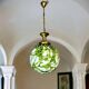Giant green splatter bubble glass hanging lamp by Marinha Grande