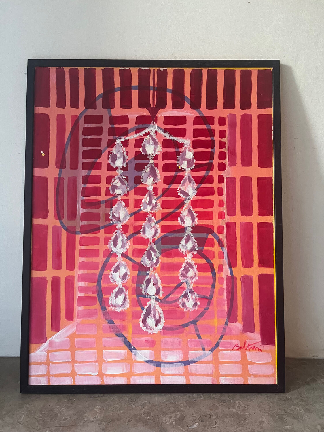 Abstract "Éclat" oil on canvas signed Baltran