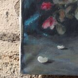 Oil on canvas bouquet of roses still life